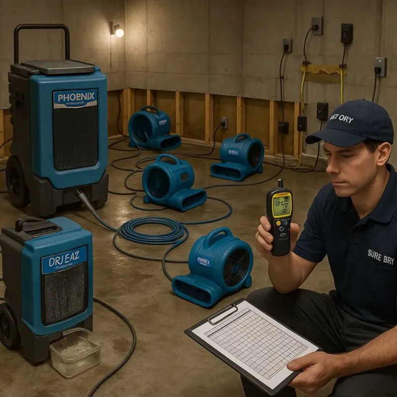 Structural Drying and Dehumidification process in Grambling, LA